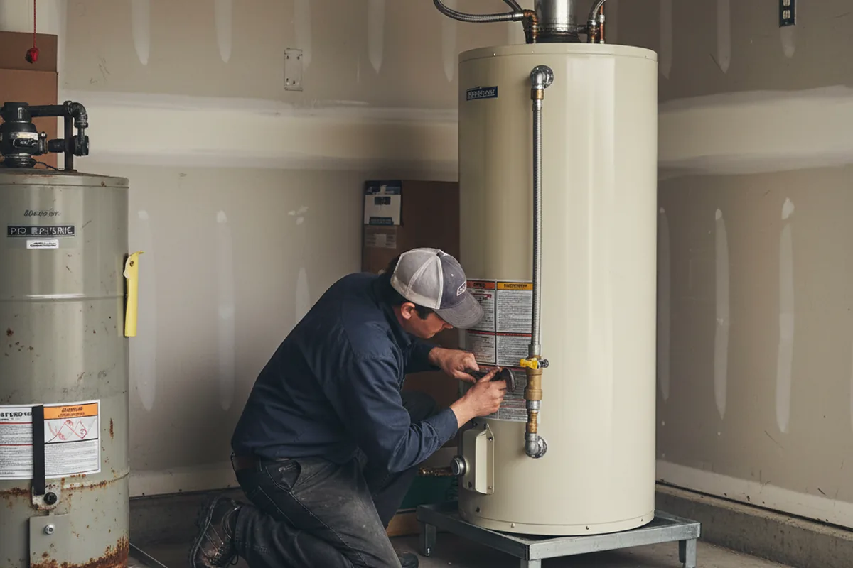 Water heater and shutoff valve replacement in Davis Junction
